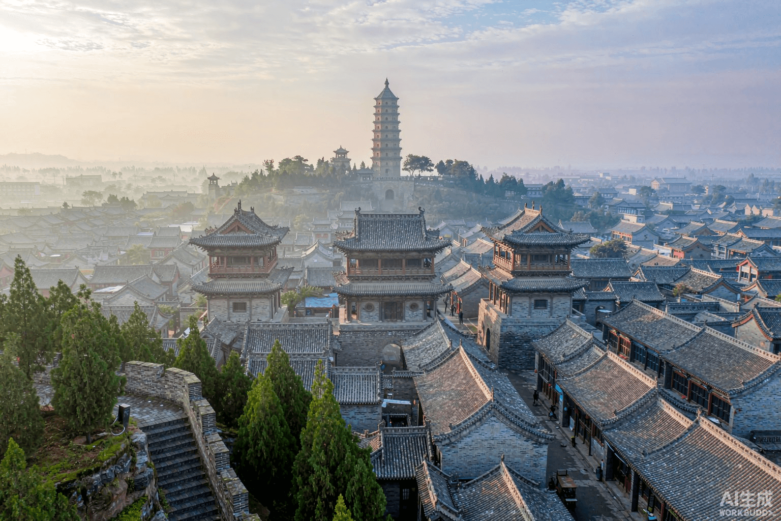 绛州古城全景